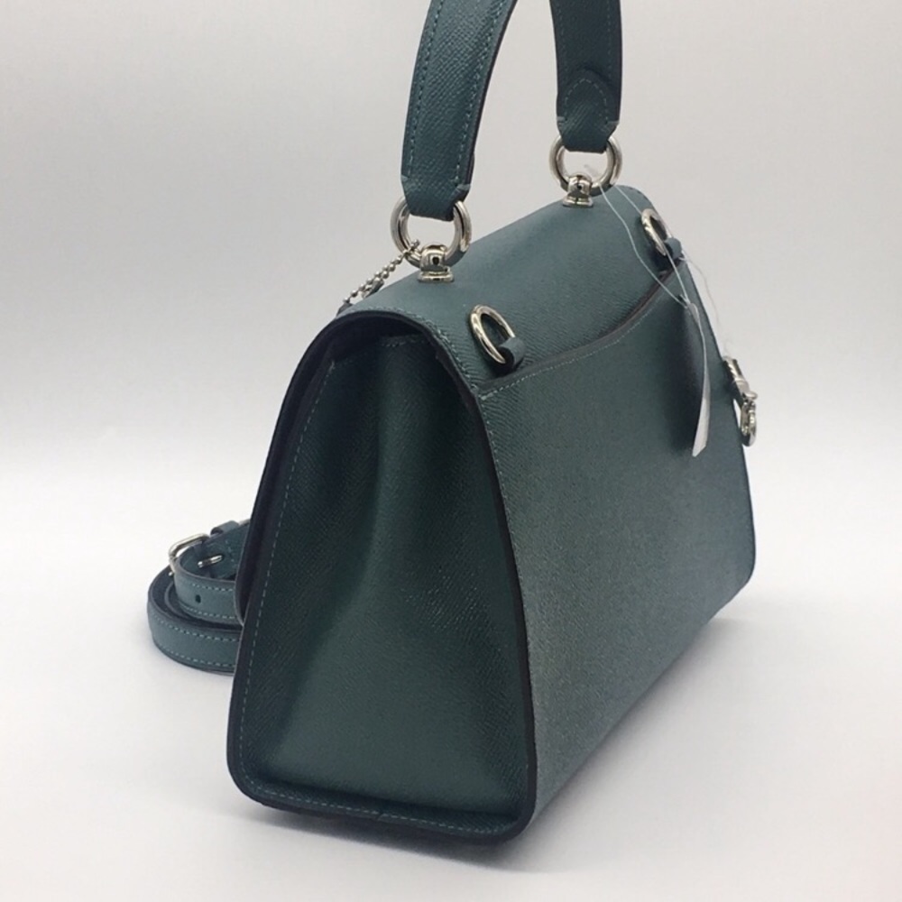 Coach Tilly Top Handle Dark Turquoise Cross Body - Picture 8 of 15